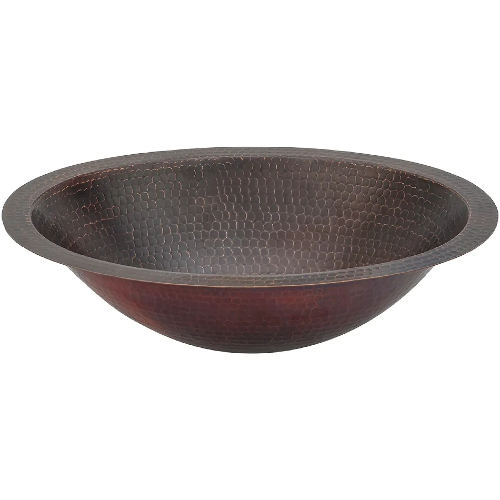 Premier Copper Products 17" Oval Copper Bathroom Sink, Oil Rubbed Bronze, LO17FDB