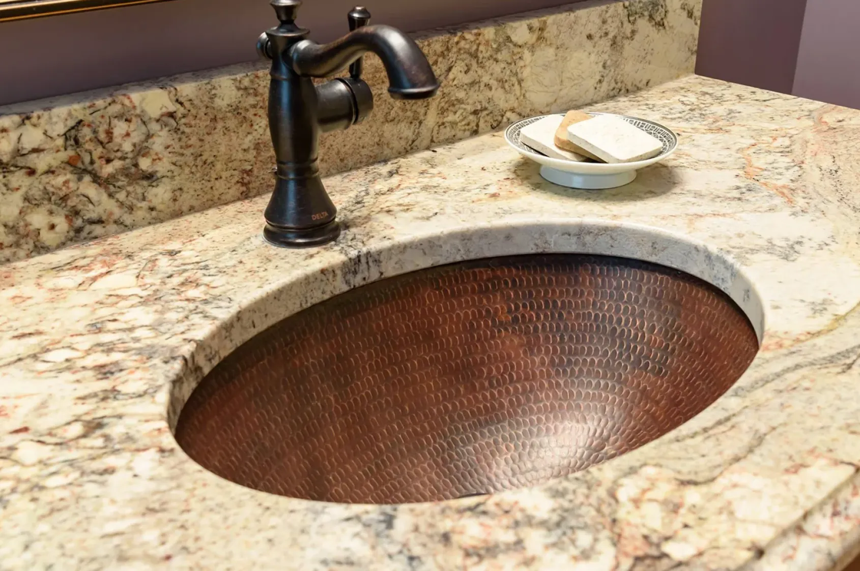 Premier Copper Products 17" Oval Copper Bathroom Sink, Oil Rubbed Bronze, LO17FDB