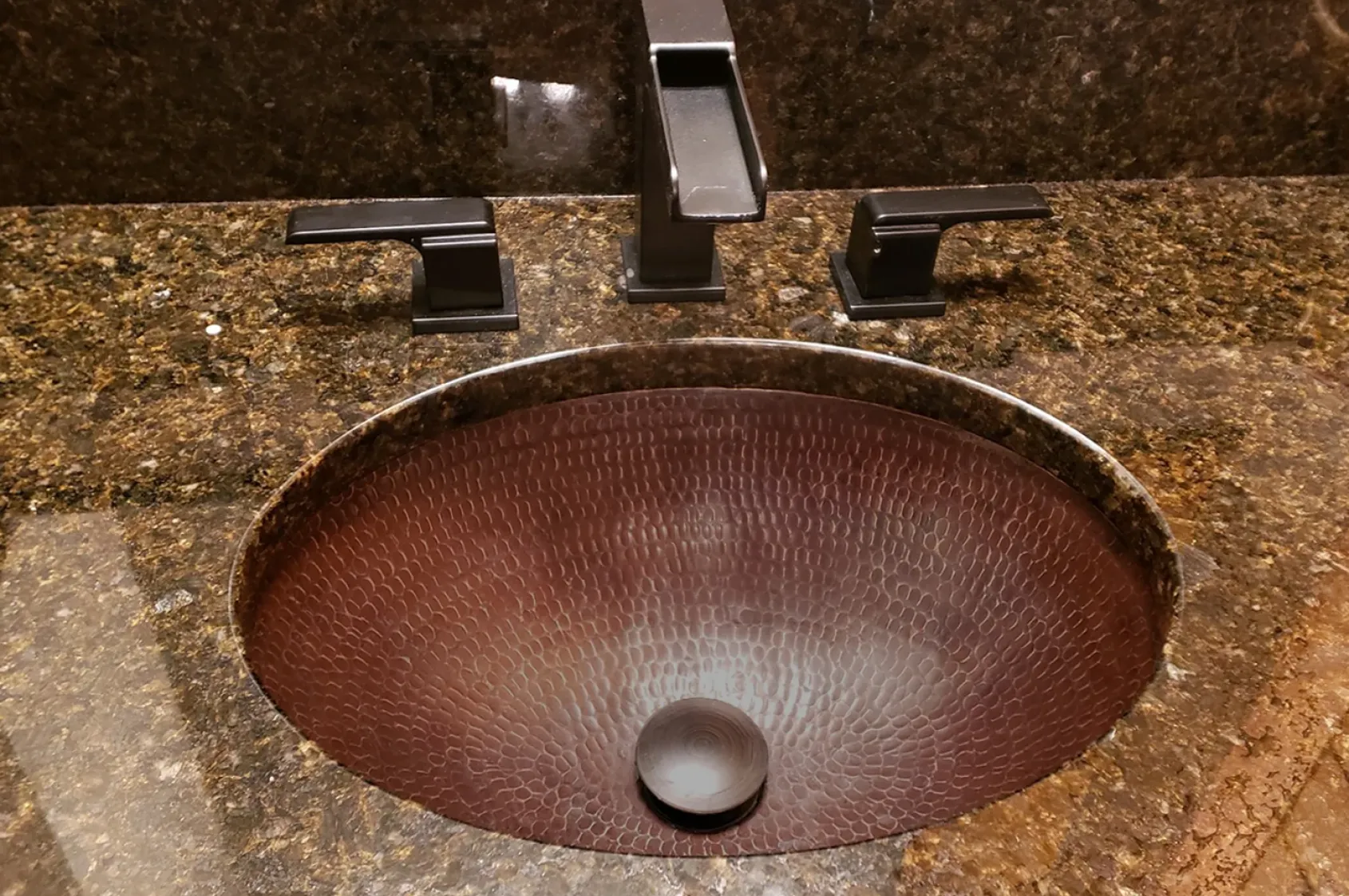 Premier Copper Products 17" Oval Copper Bathroom Sink, Oil Rubbed Bronze, LO17FDB