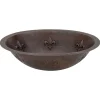 Premier Copper Products 19" Oval Copper Bathroom Sink, Oil Rubbed Bronze, LO19FFLDB
