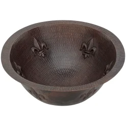 Premier Copper Products 19" Oval Copper Bathroom Sink, Oil Rubbed Bronze, LO19FFLDB