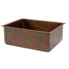 Premier Copper Products 25" Copper Kitchen Sink, Oil Rubbed Bronze, KSDB25199