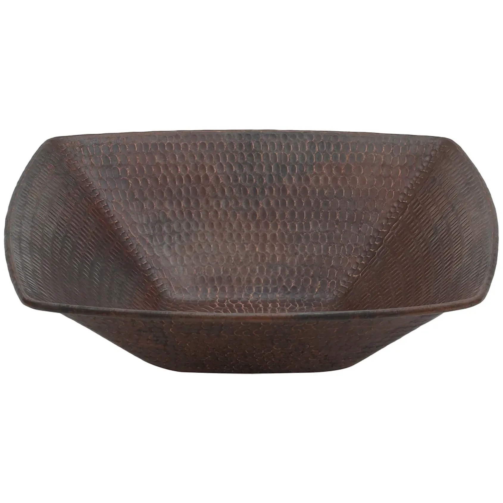 Premier Copper Products 14" x 14" Square Vessel - Above Counter Copper Bathroom Sink, Oil Rubbed Bronze, 17 Gauge, VSQ14WDB