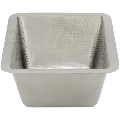 Premier Copper Products 17" Rectangle Copper Bathroom Sink, Nickel, LRECEN