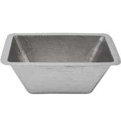 Premier Copper Products 17" Rectangle Copper Prep Bar Sink in Nickel w/ 3.5" Drain Opening, Matching Drain and Accessories, BSP5_BRECEN3-G