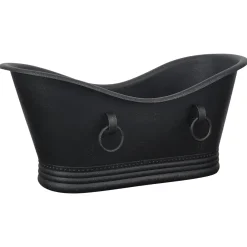 Premier Copper Products 67" Hammered Copper Freestanding Bathtub, Glazed Black, BTDR67BLK