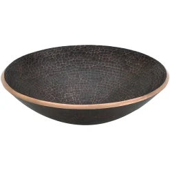 Premier Copper Products 16" Round Copper Bathroom Sink, Oil Rubbed Bronze, PV16RDB