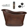 Premier Copper Products 52" Small Hammered Copper Single Slipper Bathtub and Drain Package, Oil Rubbed Bronze, BSP5_BTS52DB