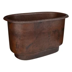 Premier Copper Products 47" Small Hammered Copper Modern Style Bathtub and Drain Package, Oil Rubbed Bronze, BSP5_BTM47DB