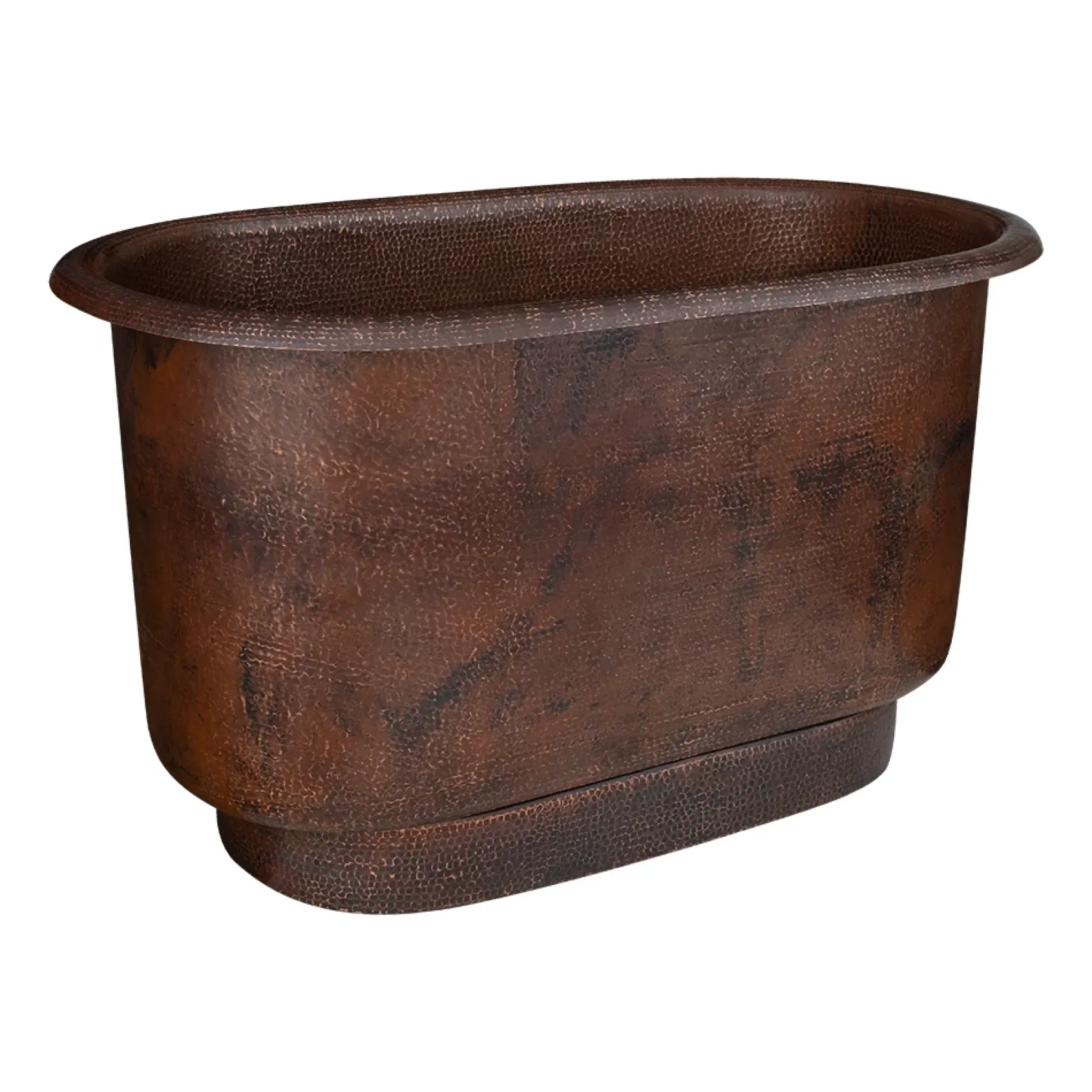 Premier Copper Products 47" Small Hammered Copper Modern Style Bathtub and Drain Package, Oil Rubbed Bronze, BSP5_BTM47DB