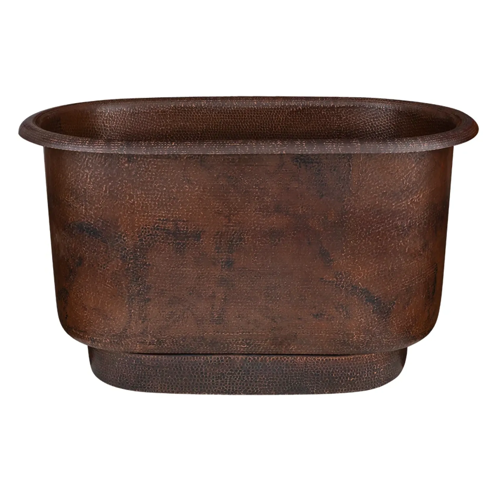 Premier Copper Products 47" Small Hammered Copper Modern Style Bathtub and Drain Package, Oil Rubbed Bronze, BSP5_BTM47DB