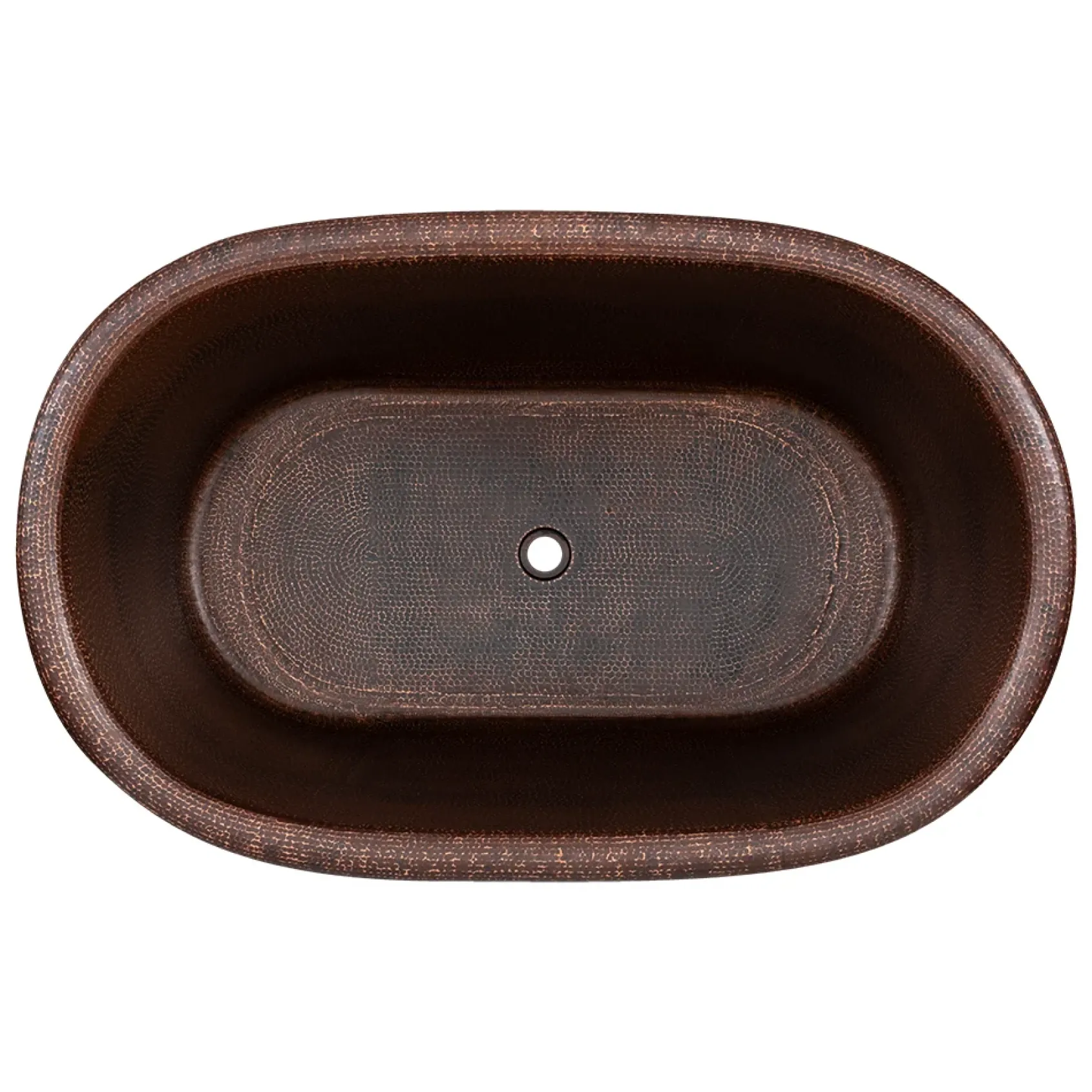 Premier Copper Products 47" Small Hammered Copper Modern Style Bathtub and Drain Package, Oil Rubbed Bronze, BSP5_BTM47DB