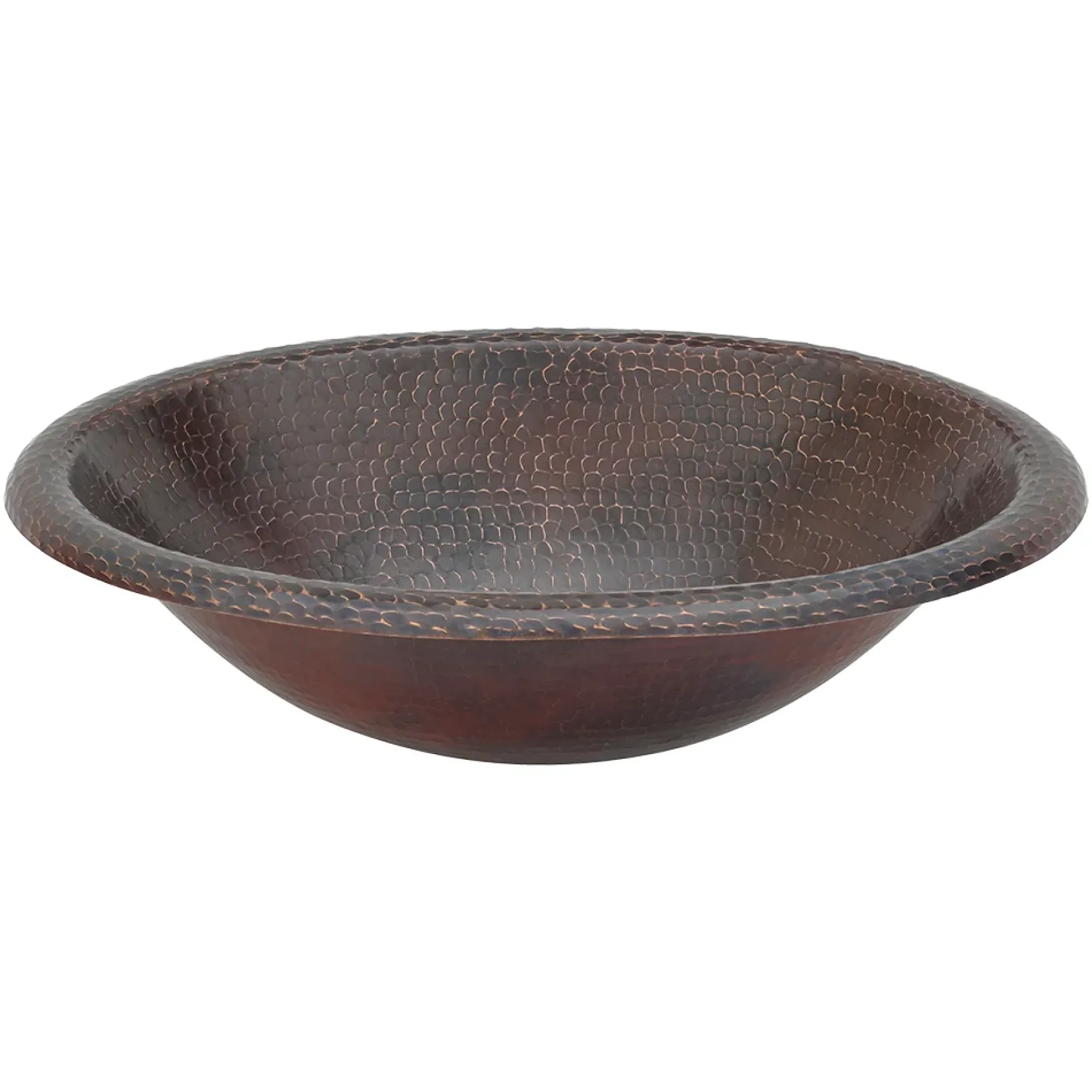 Premier Copper Products 17" Oval Copper Bathroom Sink, Oil Rubbed Bronze, LO17RDB