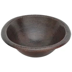 Premier Copper Products 17" Oval Copper Bathroom Sink, Oil Rubbed Bronze, LO17RDB