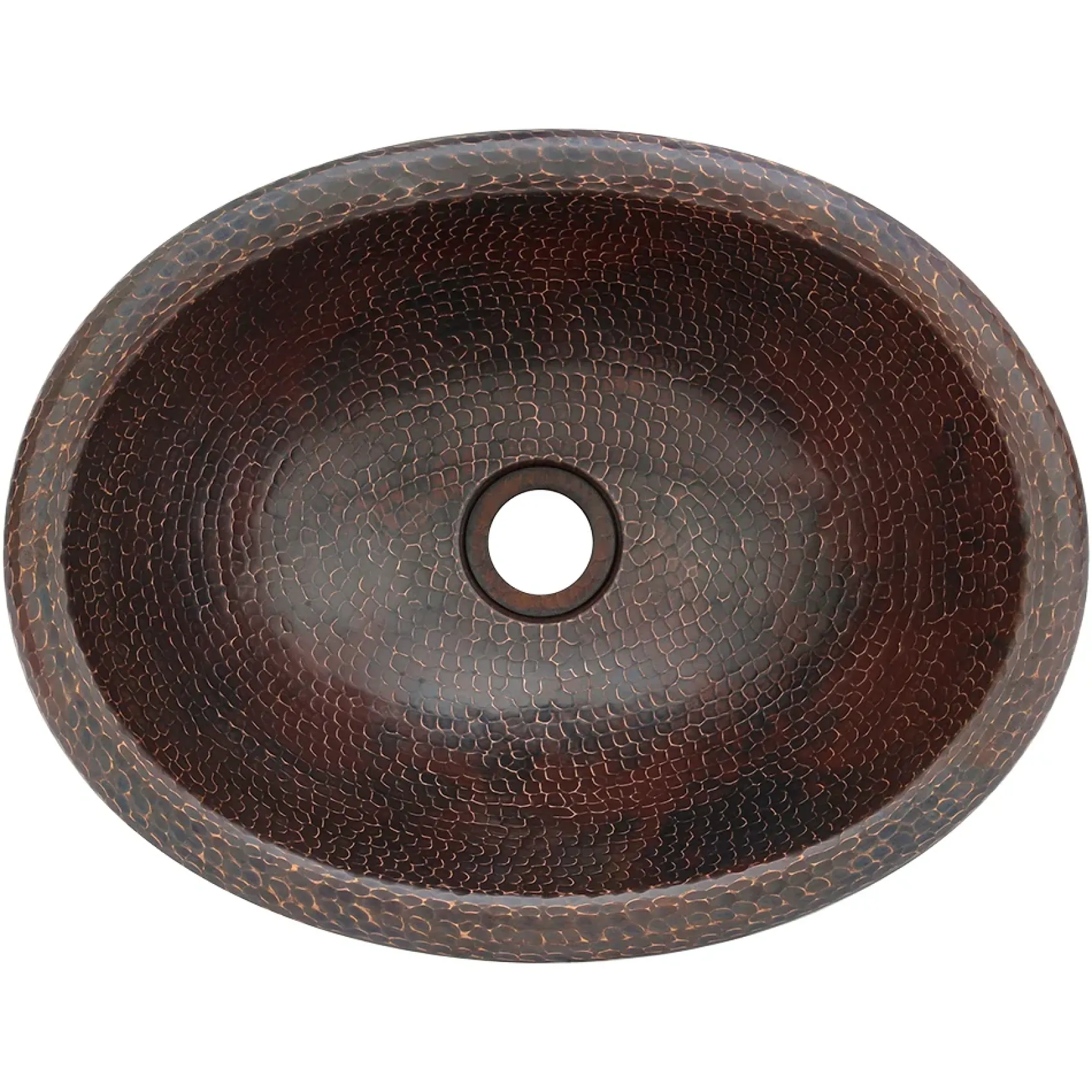 Premier Copper Products 17" Oval Copper Bathroom Sink, Oil Rubbed Bronze, LO17RDB