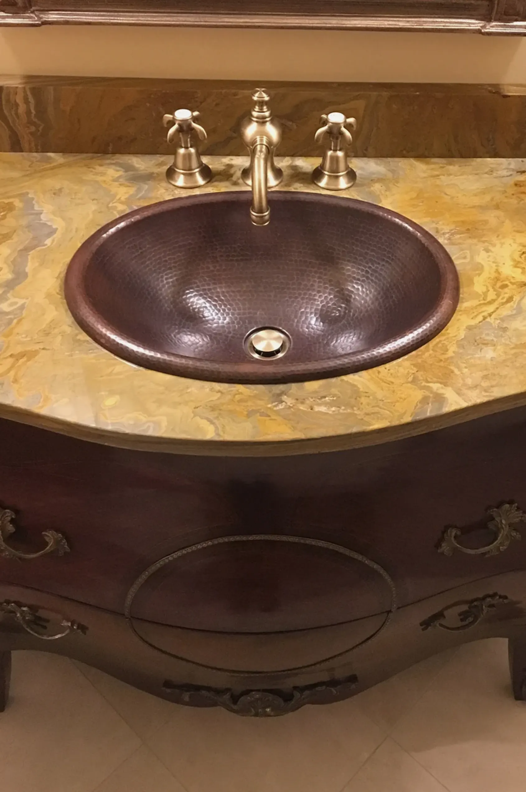 Premier Copper Products 17" Oval Copper Bathroom Sink, Oil Rubbed Bronze, LO17RDB