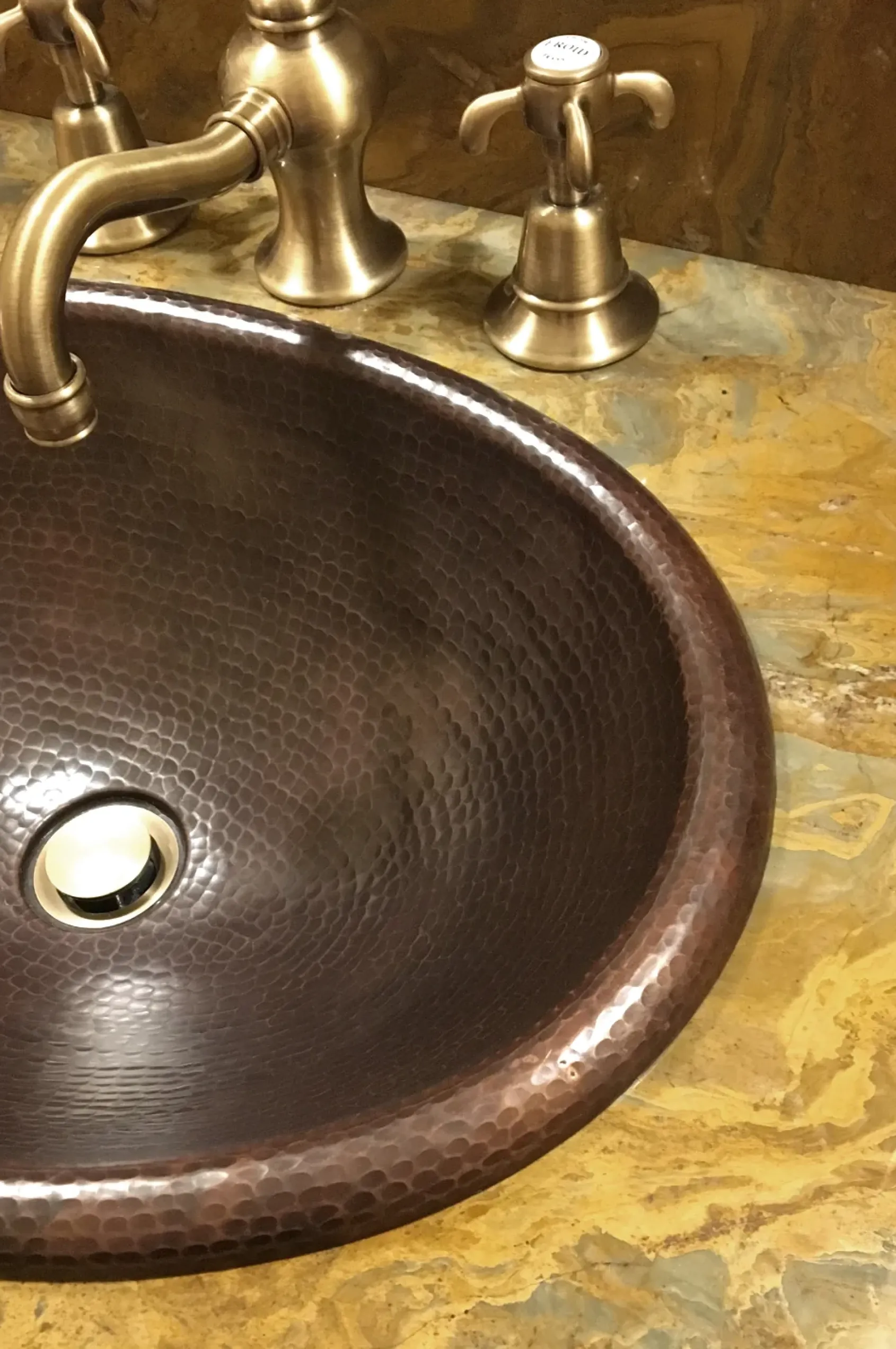 Premier Copper Products 17" Oval Copper Bathroom Sink, Oil Rubbed Bronze, LO17RDB