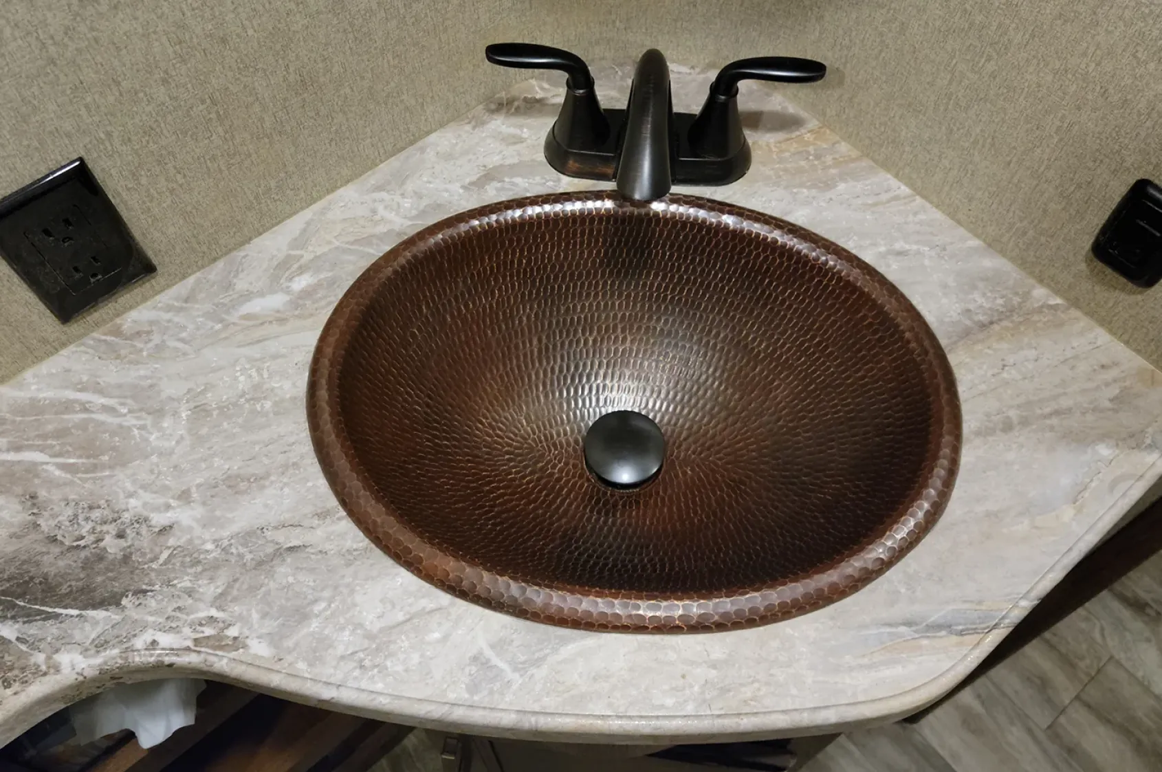 Premier Copper Products 17" Oval Copper Bathroom Sink, Oil Rubbed Bronze, LO17RDB
