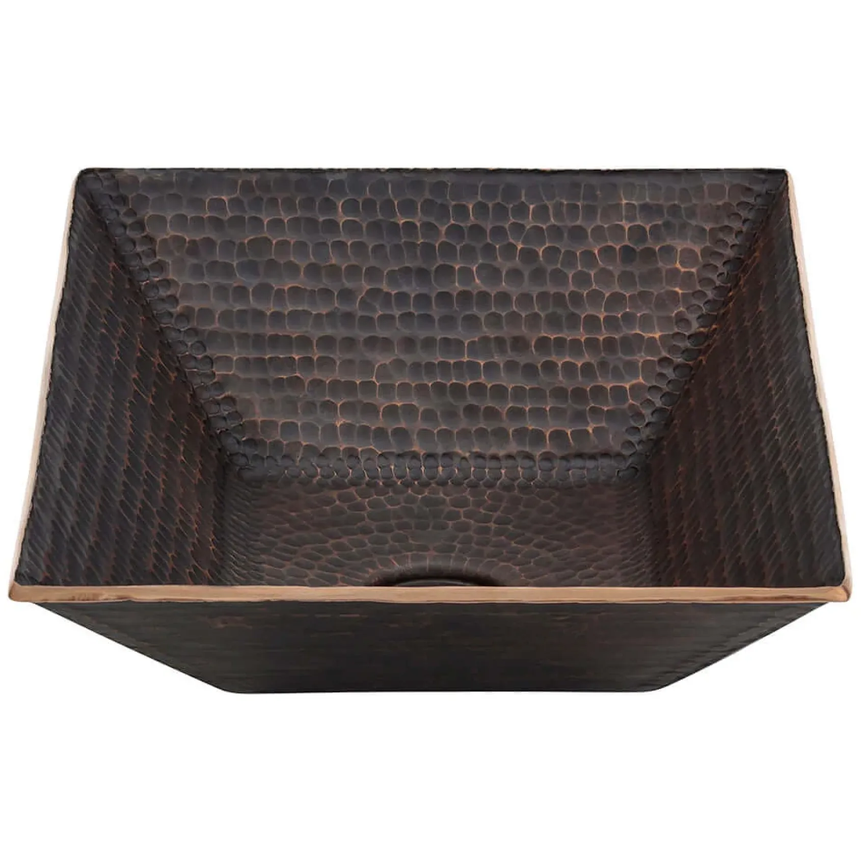 Premier Copper Products 17" Rectangle Copper Bathroom Sink, Oil Rubbed Bronze, PVMRECDB