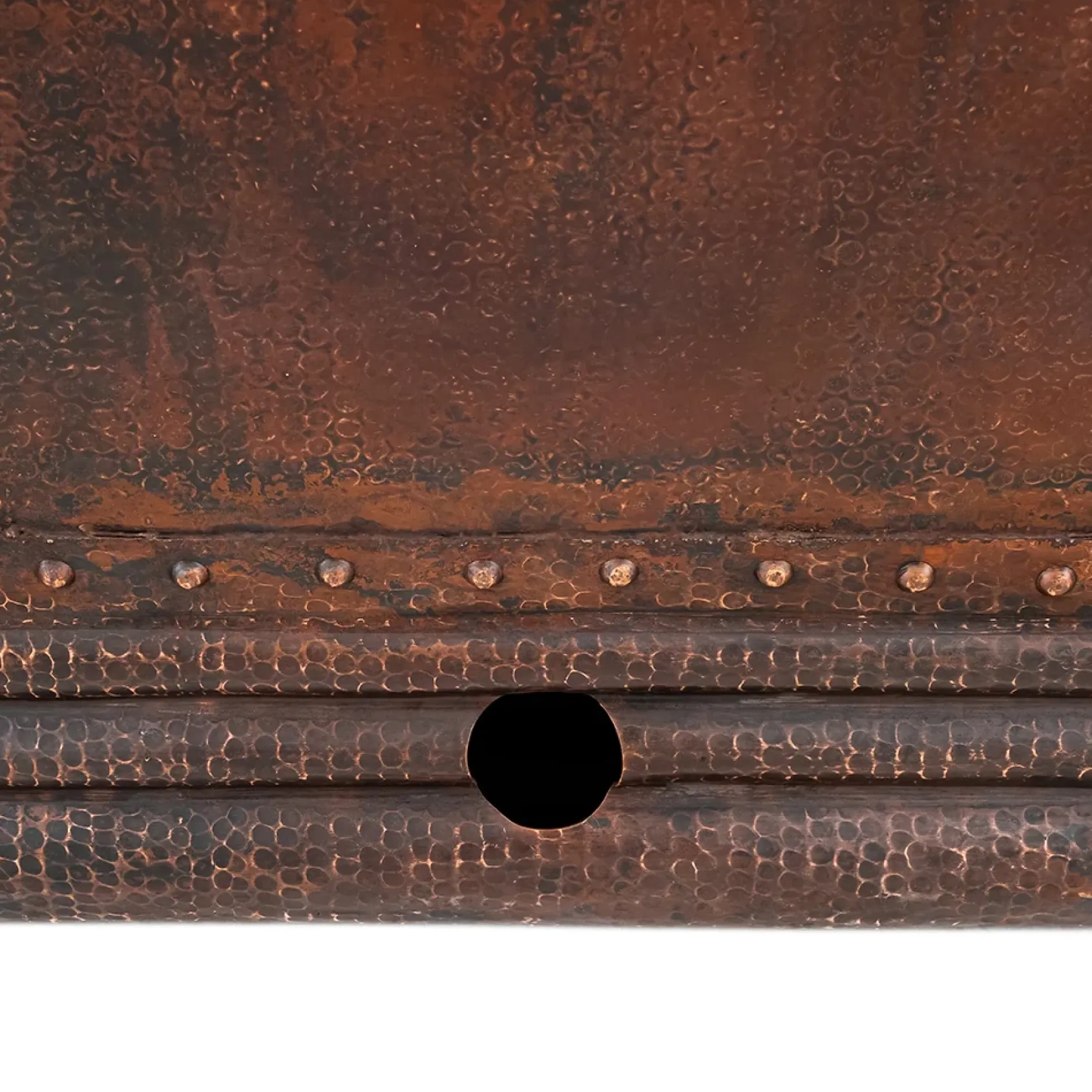 Premier Copper Products 60" Hammered Copper Double Slipper Bathtub with Rings and Overflow Holes and Drain Package, Oil Rubbed Bronze, BSP5_BTDR60DBOF