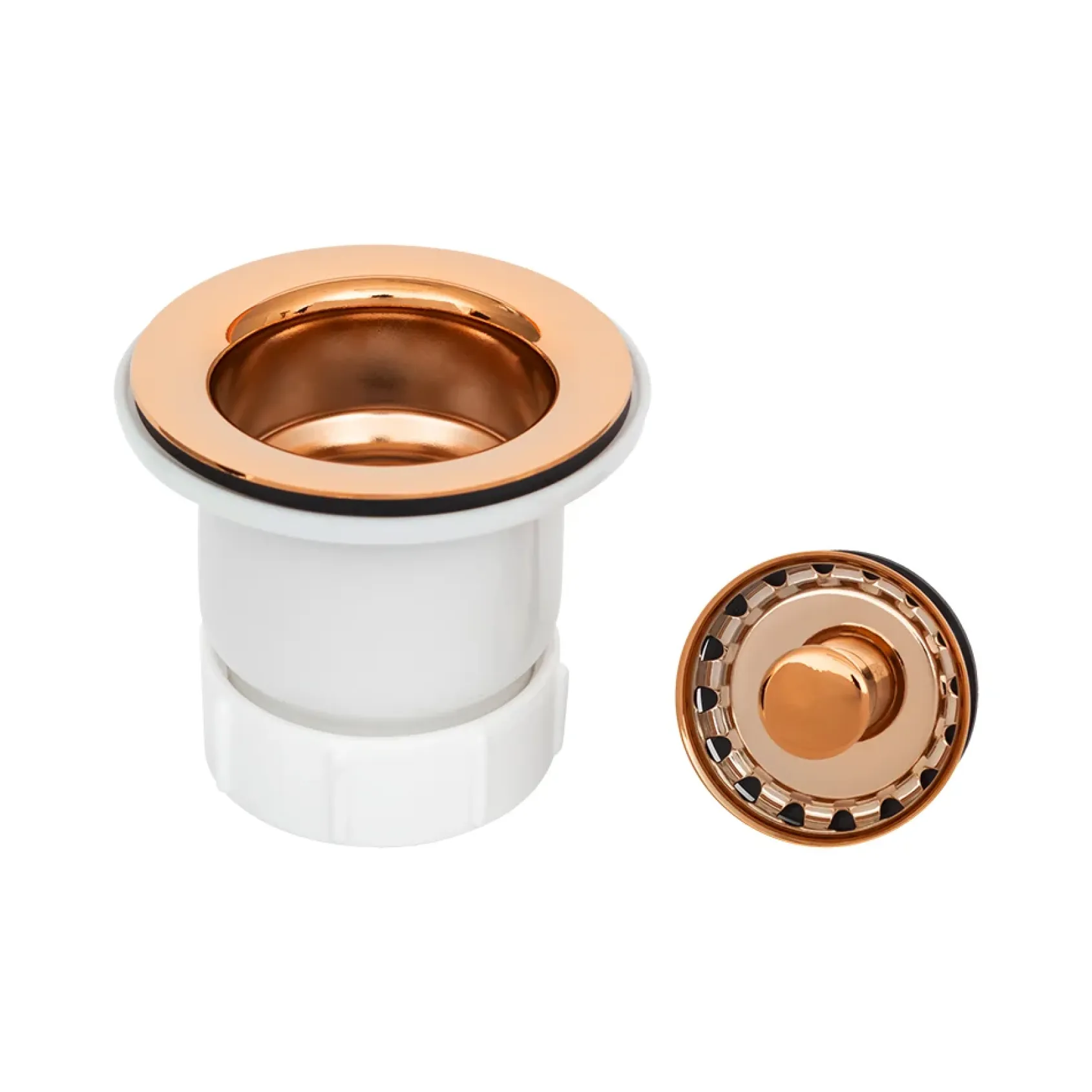 Premier Copper Products 14" Round Hammered Copper Bar Sink with 2" Drain Opening in Polished Copper, Matching Drain and Accessories, BSP5_BR14PC2-B