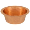 Premier Copper Products 12" Round Copper Bar/Prep Sink, Polished Copper, 17 Gauge, BR12PC2
