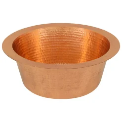 Premier Copper Products 12" Round Copper Bar/Prep Sink, Polished Copper, 17 Gauge, BR12PC2