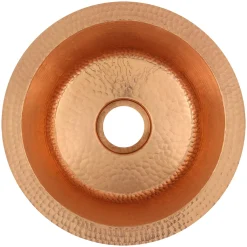 Premier Copper Products 12" Round Copper Bar/Prep Sink, Polished Copper, 17 Gauge, BR12PC2