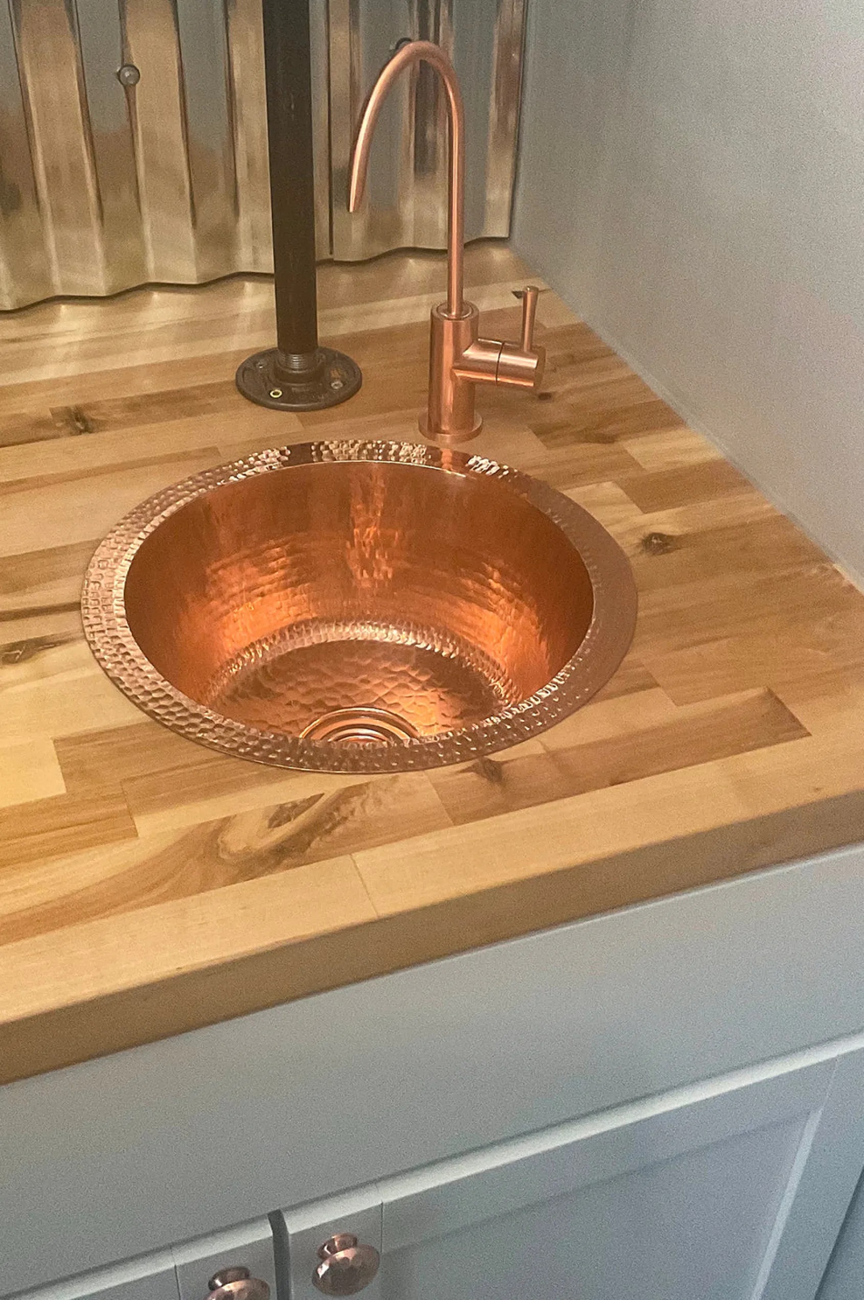 Premier Copper Products 12" Round Copper Bar/Prep Sink, Polished Copper, 17 Gauge, BR12PC2