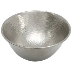 Premier Copper Products 17" Oval Copper Bathroom Sink, Nickel, VO17WEN
