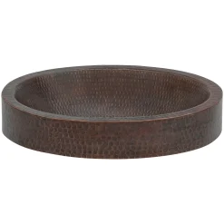 Premier Copper Products 17" Oval Copper Bathroom Sink, Oil Rubbed Bronze, VO17SKDB