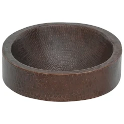 Premier Copper Products 17" Oval Copper Bathroom Sink, Oil Rubbed Bronze, VO17SKDB