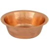 Premier Copper Products 14" Round Copper Bar/Prep Sink, Polished Copper, 17 Gauge, BR14PC2