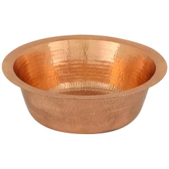 Premier Copper Products 14" Round Copper Bar/Prep Sink, Polished Copper, 17 Gauge, BR14PC2