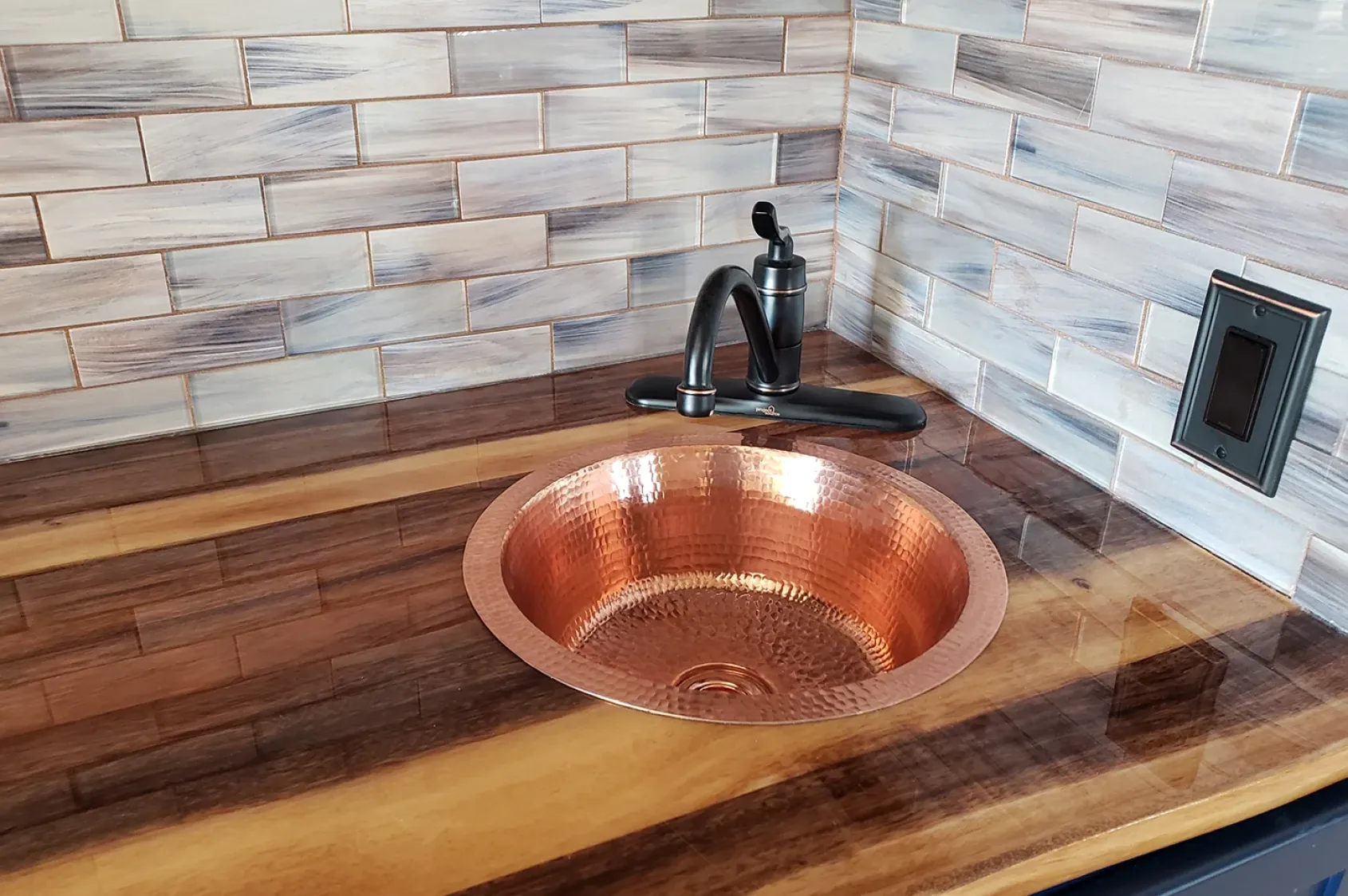 Premier Copper Products 14" Round Copper Bar/Prep Sink, Polished Copper, 17 Gauge, BR14PC2