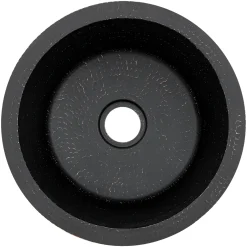 Premier Copper Products 14" Round Copper Bar/Prep Sink, Glazed Black, 17 Gauge, BR14BLK2