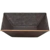 Premier Copper Products 14" Square Copper Bathroom Sink, Oil Rubbed Bronze, PVSQ14DB