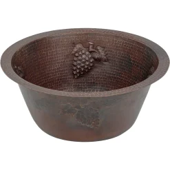 Premier Copper Products 16" Copper Bar/Prep Sink, Oil Rubbed Bronze, BR16GDB2