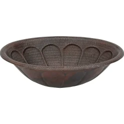 Premier Copper Products 19" Oval Copper Bathroom Sink, Oil Rubbed Bronze, LO19RSBDB