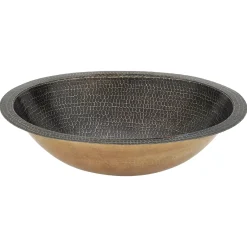 Premier Copper Products 19" x 14" Oval Dual - Undermount or Drop In Brass Bathroom Sink, Oil Rubbed Bronze, LO19FAB