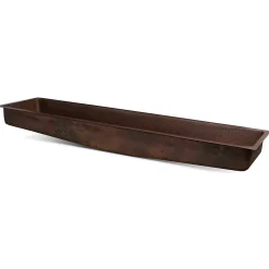 Premier Copper Products 60" Rectangle Under Counter Hammered Copper Bathroom Sink, Matching Drain and Accessories, Oil Rubbed Bronze, BSP5_LREC60DB-P