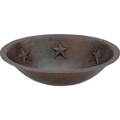 Premier Copper Products 19" Oval Copper Bathroom Sink, Oil Rubbed Bronze, LO19FSTDB