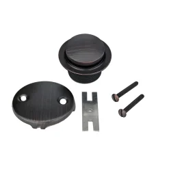 Premier Copper Products Tub Drain Trim and Two-Hole Overflow Cover for Bath Tubs - Oil Rubbed Bronze, D-302ORB