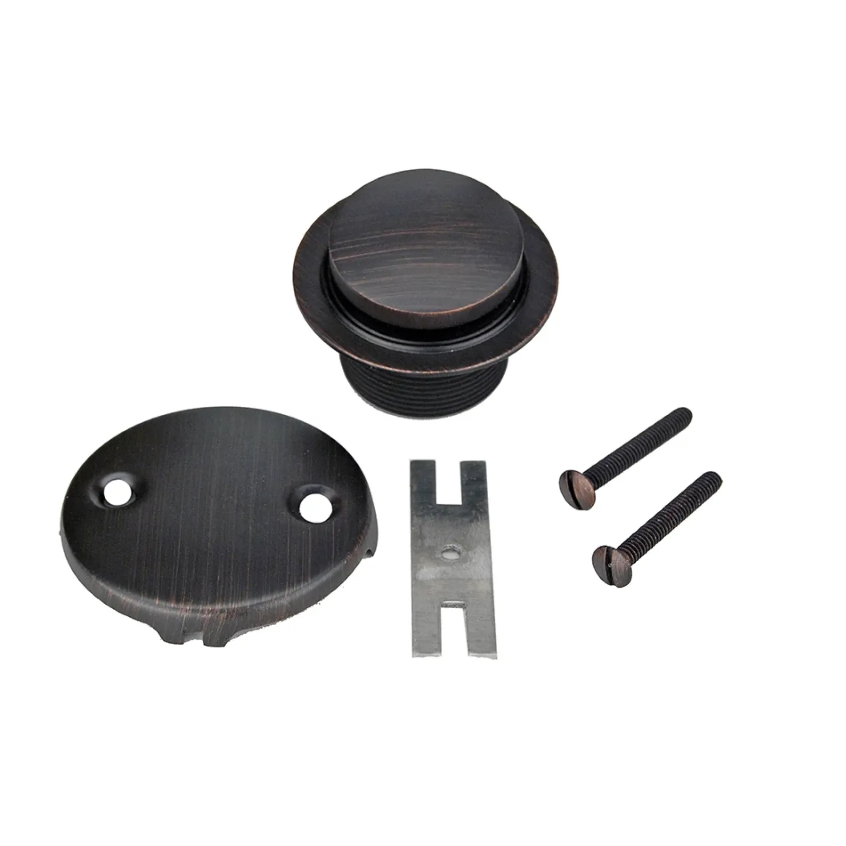 Premier Copper Products Tub Drain Trim and Two-Hole Overflow Cover for Bath Tubs - Oil Rubbed Bronze, D-302ORB