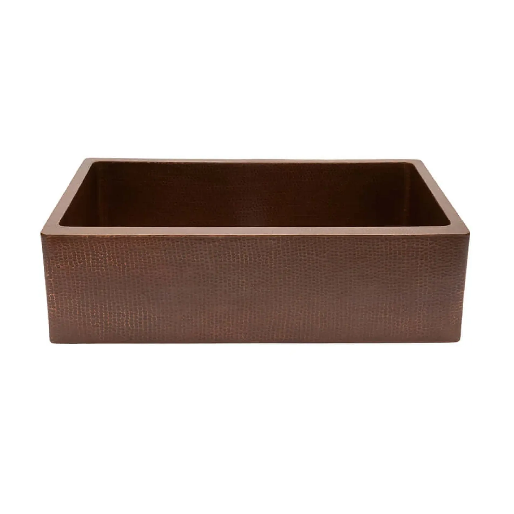 Premier Copper Products 33" Antique Hammered Copper Kitchen Apron Single Basin Farmhouse Sink with Matching Drain, and Accessories, Antique Copper, KSP3_KASB33229