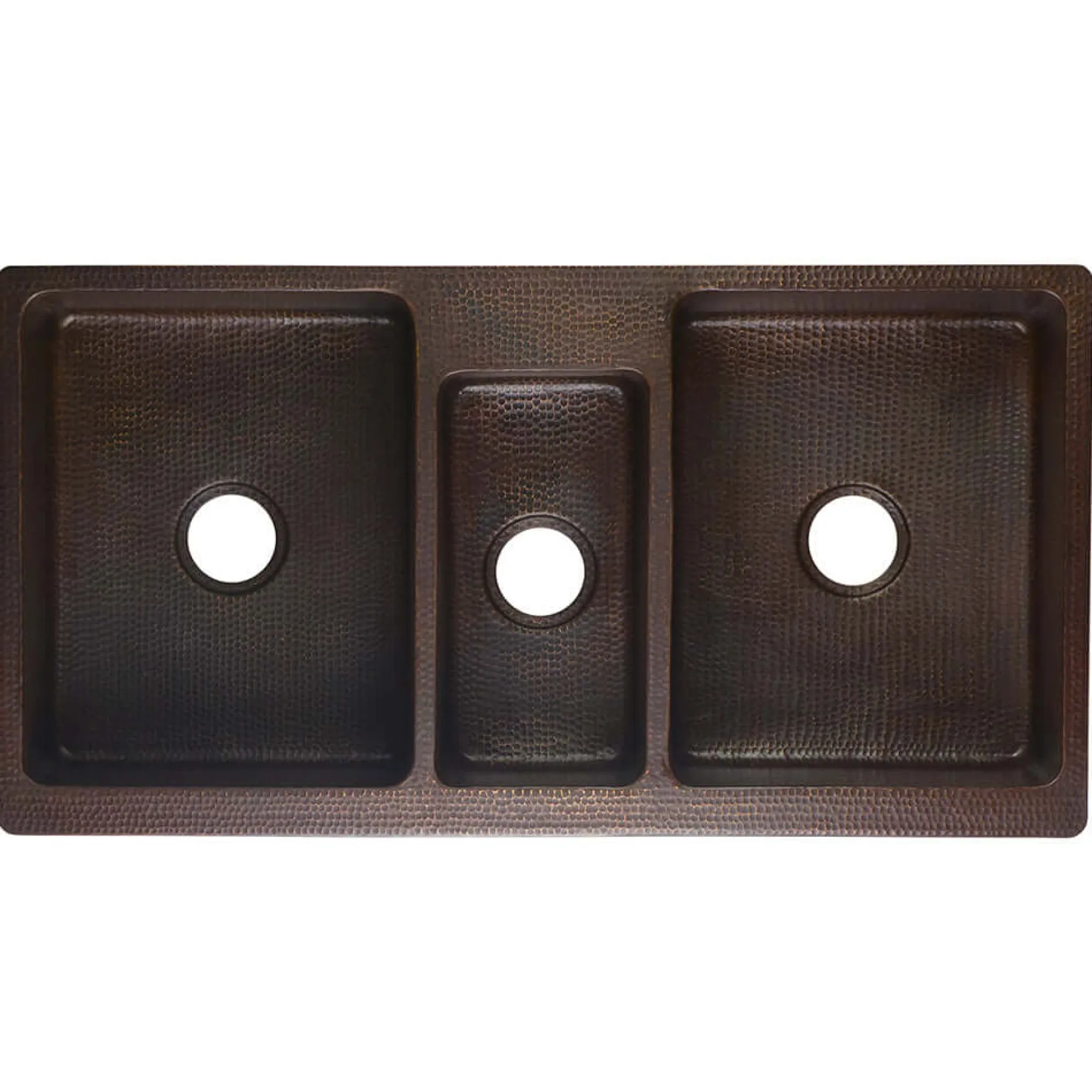 Premier Copper Products 42" Copper Farmhouse Sink, 40/20/40 Triple Bowl, Oil Rubbed Bronze, KATDB422210