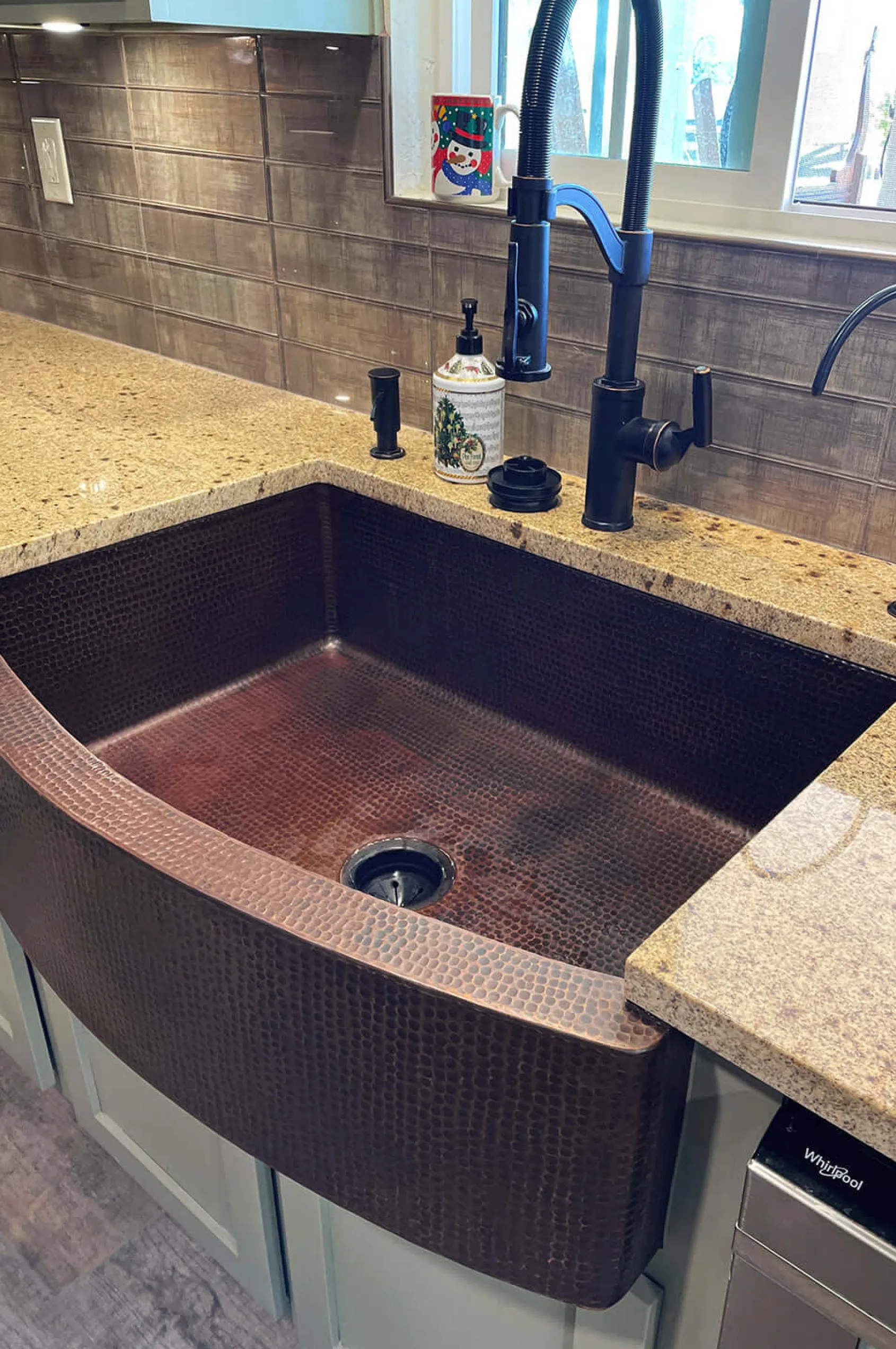 Premier Copper Products 33" Copper Farmhouse Sink, Oil Rubbed Bronze, KASRDB33249