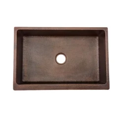Premier Copper Products 33" Copper Farmhouse Sink, Oil Rubbed Bronze, KASDB33229ST