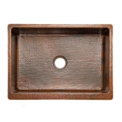 Premier Copper Products 30" Copper Farmhouse Sink, Oil Rubbed Bronze, KASDB30229
