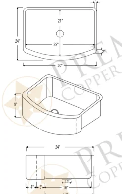 Premier Copper Products 30" Copper Farmhouse Sink, Oil Rubbed Bronze, KASRDB30249